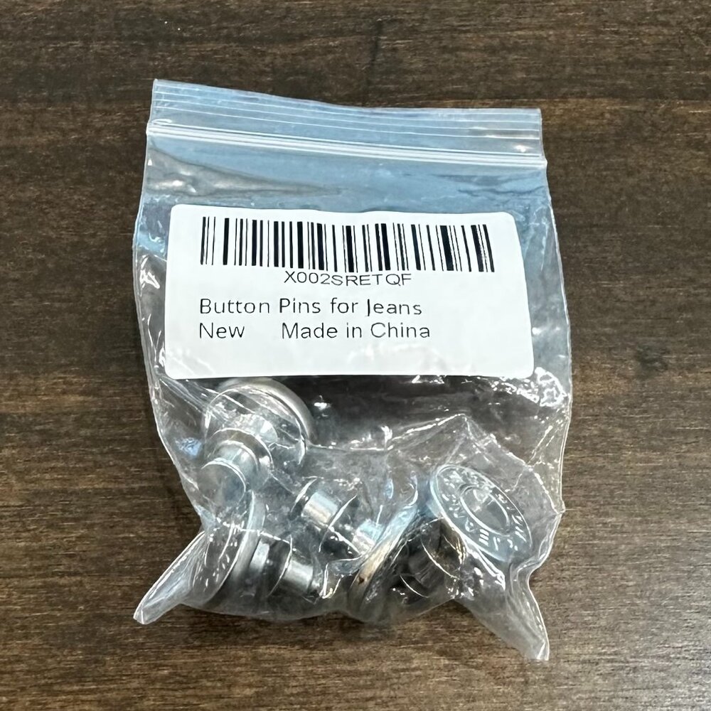 No Sew, Zinc Alloy Silver Button Pins - Reusable